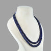 Blue Sapphire Inspired Onyx Blue Glass StoneBeaded Necklace & Premium Celebrity Wear Bollywood Inspired Mala Necklace Set