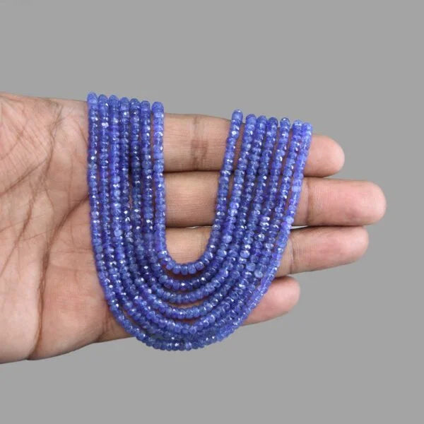 Tanzanite Inspired Blue Onyx Glass Stone Beaded Necklace & Premium Royal Celebrity Wear Bollywood Inspired Mala Necklace Set