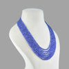 Tanzanite Inspired Blue Onyx Glass Stone Beaded Necklace & Premium Royal Celebrity Wear Bollywood Inspired Mala Necklace Set