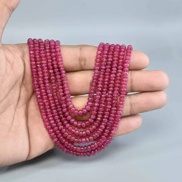 Natural Ruby Color Inspired Onyx Spiritual Beaded Glass Stone Necklace & Premium Celebrity Wear Bollywood Inspired Necklace Mala