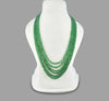 Green Emerald Inspired Onyx Glass Stone Beaded Necklace (6-Layer Onyx Glass Mala)