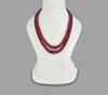 Ruby Inspired Kharbuja / Melon Shape Onyx Glass Stone Premium Beaded Necklace – 2 Layer Mala & Statement Bollywood Elegant Necklace