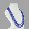 Tanzanite Maniya Inspired Onyx Glass BeadsStone Premium Beaded Necklace – 3 Layer Mala