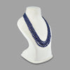 Blue Sapphire Inspired onyx glass 4-Layer Beaded NecklaceMala (20–24 Inch)