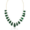 White Pearl Necklace | Green Pear-Drop Tumble Gemstones | Unisex Wedding Mala