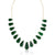 White Pearl Necklace | Green Pear-Drop Tumble Gemstones | Unisex Wedding Mala
