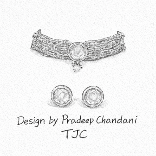 Premium Quality | Gold Plated |Kundan Choker Necklace with Earrings | Handmade Jewelry |