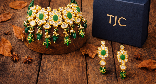 Premium Quality | Kundan & Crystal Stone | Choker Necklace Set |