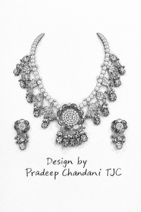 Premium Quality | Meenakari | Pearl Beaded | Kundan Necklace Set |