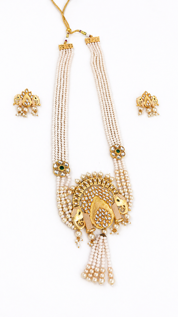 Premium Quality | Elephant Design | Crystal Beads | Rani Har Necklace |
