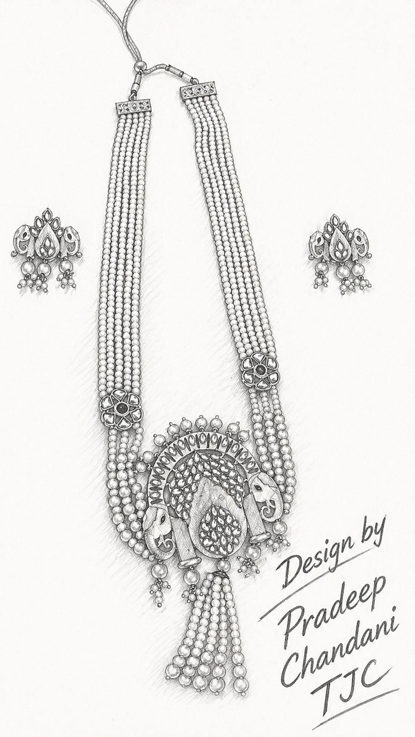 Premium Quality | Elephant Design | Crystal Beads | Rani Har Necklace |