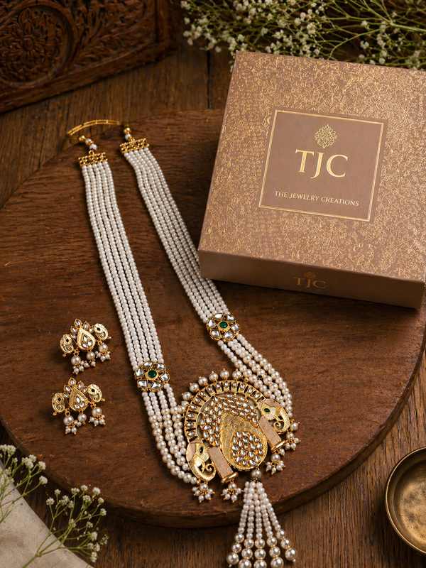 Premium Quality | Elephant Design | Crystal Beads | Rani Har Necklace |