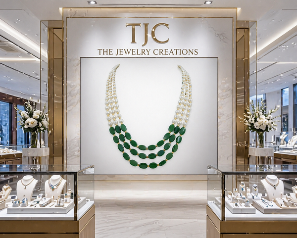 Premium Quality | White & Green Color | Beads Mala | Gold Plated |