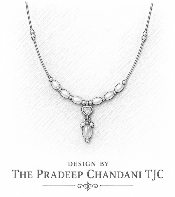 Premium Quality | Gold Plated Chain Set | White Color |