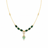 Premium Quality | Gold Plated Chain Set | Green Color |