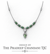 Premium Quality | Gold Plated Chain Set | Green Color |