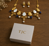 Premium Quality | Mother of Pearls | Chain Choker Set | Purple Color |
