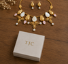 Premium Quality | Mother of Pearls | Chain Choker Set | Pink Color |