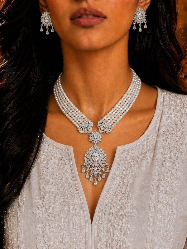 Premium Quality | American Diamond Accent | Choker Set |