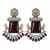 Premium Quality | Monalisa Stone | Oxidised Earrings | Red Color |
