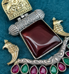 Premium Quality | Monalisa Stone | Oxidised Earrings | Red Color |