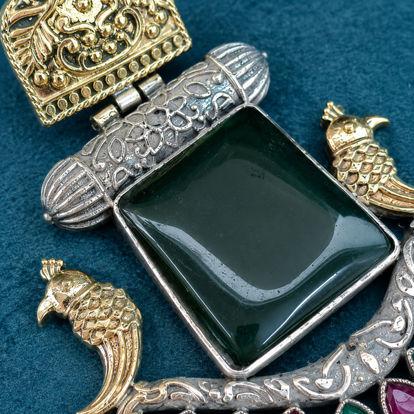Premium Quality | Monalisa Stone | Oxidised Earrings | Green Color |
