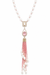Premium Quality | Monalisa Stone | Pearl Drop Necklace | Pink Color |