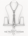 Premium Quality | Monalisa Stone | Pearl Drop Necklace | Pink Color |