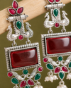 Premium Quality | Subhangi Earrings | Oxidised Silver Plated |