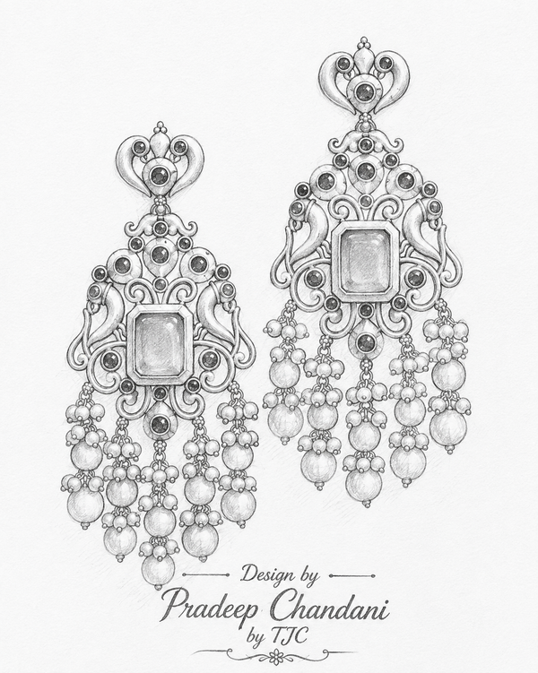 Premium Quality | Pranita Dangler Earrings | Silver Plated |