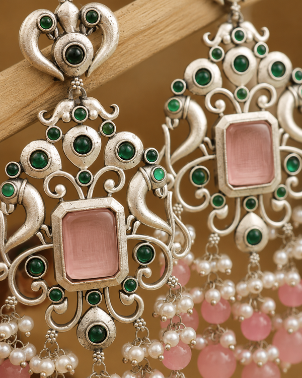 Premium Quality | Pranita Dangler Earrings | Silver Plated |