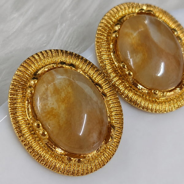 Premium Quality | Sabyasachi Golden Rutile Gemstone | Earrings |