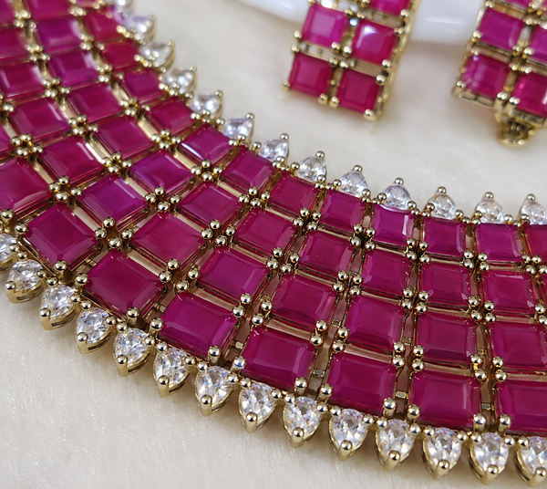 Premium Quality | Mehndi Polish | Choker Set | Hot Pink Color |