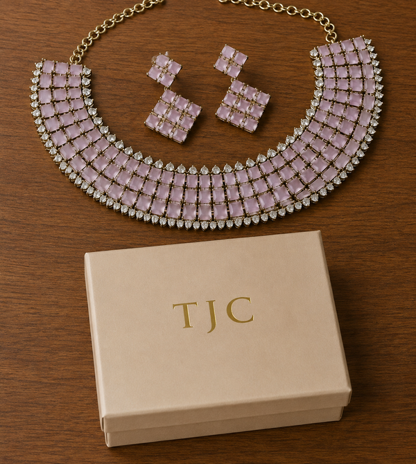 Premium Quality | Mehndi Polish | Choker Set | Amethyst Color |
