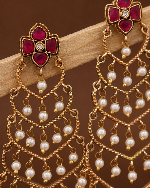 Premium Quality | Umika Dangler Earrings | Gold Plated |
