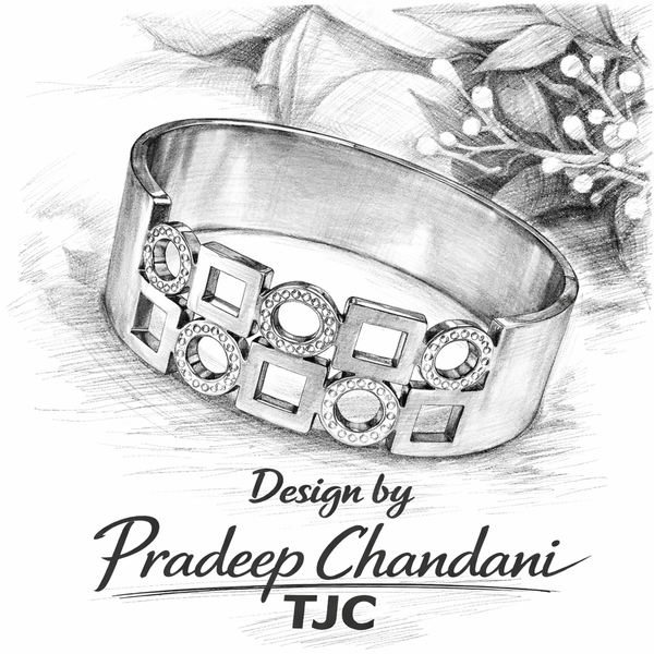 TJC Gold-Toned Anti-Tarnish Geometric Open Cuff Bracelet