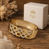 TJC Gold-Toned Anti-Tarnish Geometric Open Cuff Bracelet