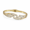 TJC Gold-Toned Anti-Tarnish Leaf Design Open Cuff Bracelet