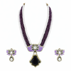 Indian Traditional Pear-Shape Doublet Stone Necklace Set