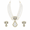 Indian Traditional Pear-Shape Doublet Stone Necklace Set