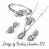 Ruby Red InspiredFaceted Glass ComboJewelry Set With American Diamond Accents | Premium Quality Earrings ,Ring , Kada And Chain Pendant