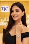 White Zircon Faceted Glass ComboJewelry Set With American Diamond Accents | Premium Quality Earrings ,Ring , Kada And Chain Pendant
