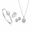 American Diamond Based Silver Inspired - Combo Jewelry Set – Pendant Locket, Earrings, Rings & Bracelet