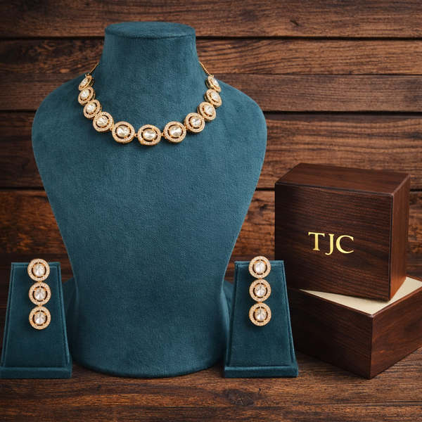 22 Carat Gold Plated Semi Bridal Choker Elegant & Premium Quality Necklace & Bollywood Celebrity Wear Designer Choker Necklace