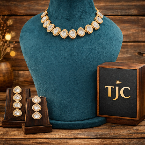 22 Carat Gold Plated Semi Bridal Choker Designer Necklace & Bollywood Celebrity Wear Premium Quality & Elegant Choker Necklace