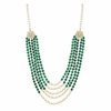 Green Onyx –Inspired Synthetic Pearl Premium Quality Designer Necklace (3-Layer Mala) & Bollywood Celebrity Wear Elegant Beaded Necklace