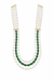Green Emerald–Inspired Synthetic Pearl Premium Quality Designer Necklace (3-Layer Mala)