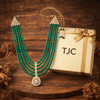 Green Aventurine Glass Premium Quality Groom Beaded Necklace (5 Layer Mala) & Statement Designer & Elegant Beaded Necklace