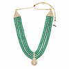 Green Aventurine Glass Premium Quality Groom Beaded Necklace (5 Layer Mala) & Statement Designer & Elegant Beaded Necklace