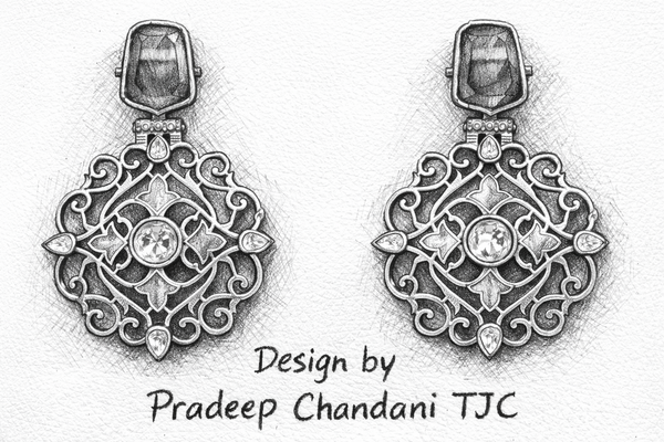 Traditional Purple Quartz Dangler Partywear Premium Quality Earrings in Gold Plated